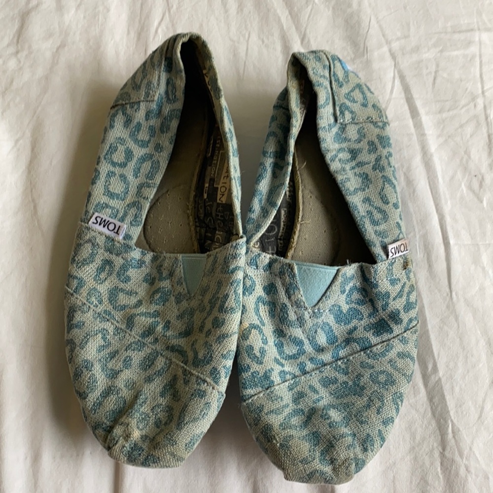 Toms Vegan Alpargata Blue Leopard Print Slides 6